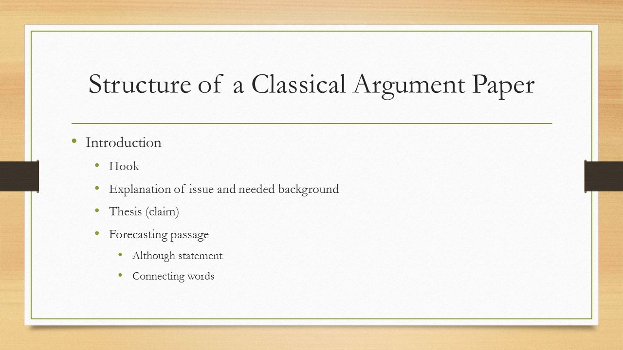 Sample Classical Argument Essays